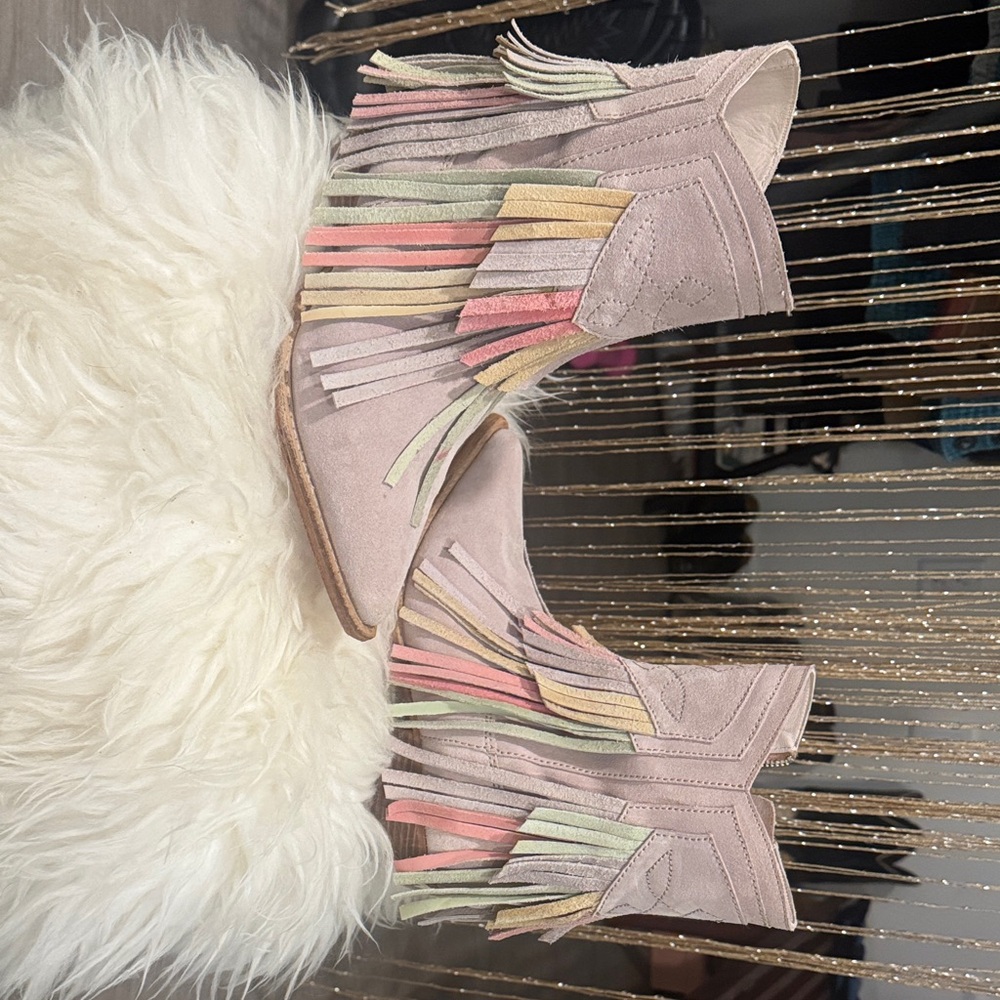 Free People Flawless Fringe Western Suede Ankle Boots - Picture 6 of 7